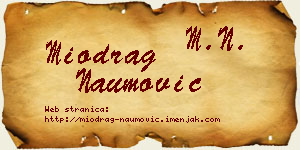 Miodrag Naumović vizit kartica